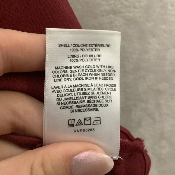 EXPRESS Sleeveless V-Neck Blouse Women Medium Rust Red Lightweight Wide Straps - Picture 4 of 7